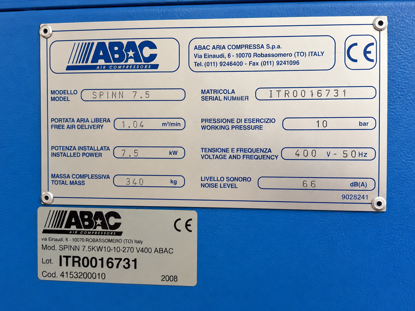ABAC SPINN 7.5 - Used