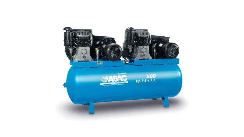 ABAC PRO B6000 Twin-pump 7.5+7.5Hp On 500lt Receiver air compressor