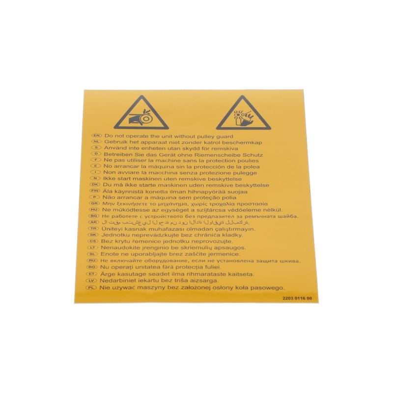 Decal Pulley Guard Spares air compressor