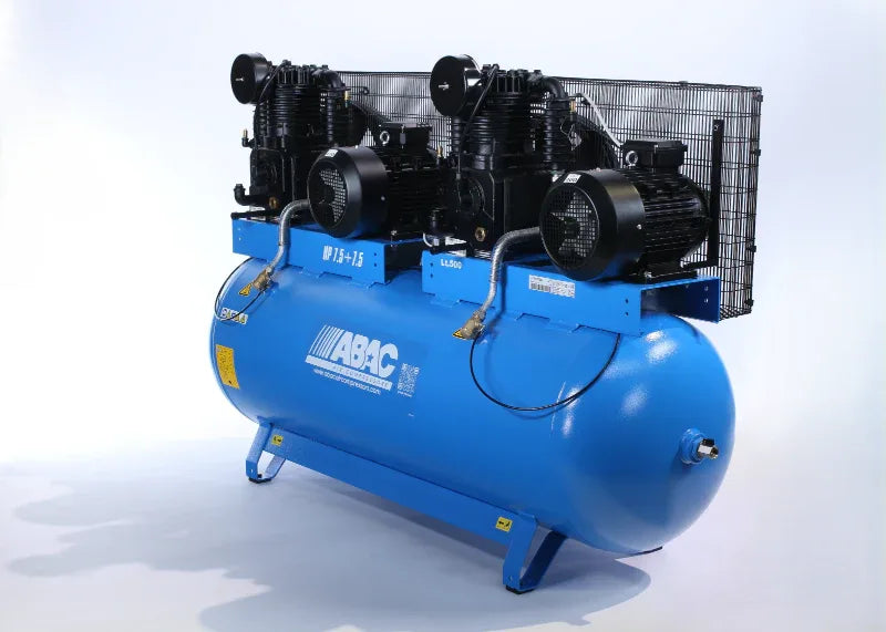 ABAC PRO Cast Iron Piston Compressor With Tandem Pump Elements 7.5+7.5Hp On 500lt Receiver Piston Compressors air compressor