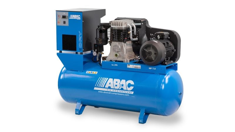 ABAC B6000 Two-stage Belt-driven Piston Compressor With Integrated Dryer, Receiver-mounted (4116000166) Piston Compressors air compressor
