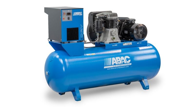 ABAC B6000 Two-stage Belt-driven Piston Compressor With Integrated Dryer, Receiver-mounted (4116000167) Piston Compressors air compressor