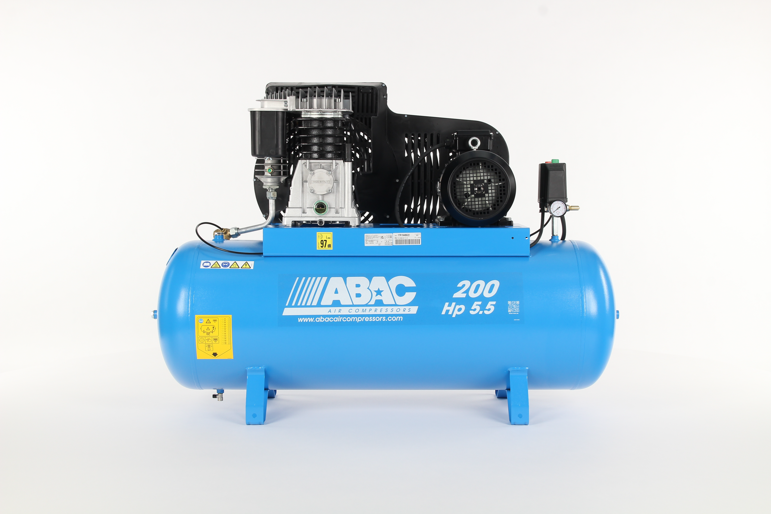 ABAC PRO B5900B 200L FT5.5 (5.5HP/4Kw, 23 CFM, 11 Bar, 200L Tank, Three Phase)