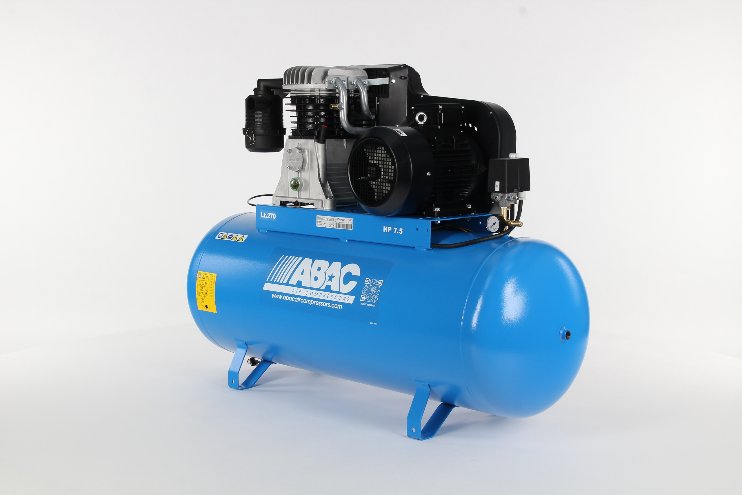 ABAC PRO B6000 270L FT7.5 (7.5HP/5.5Kw, 28 CFM, 11 Bar, 270L Tank, Three Phase)