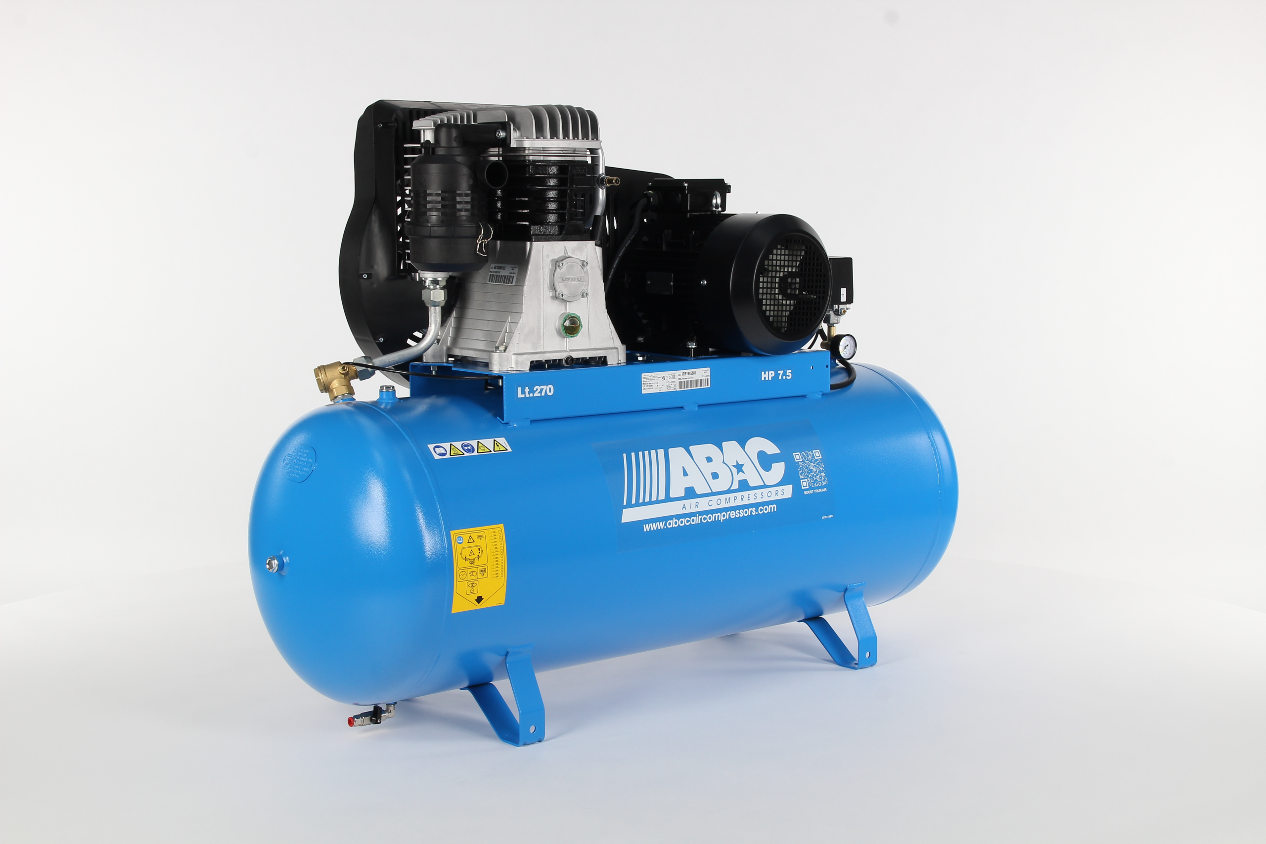 ABAC PRO B6000 270L FT7.5 (7.5HP/5.5Kw, 28 CFM, 11 Bar, 270L Tank, Three Phase)